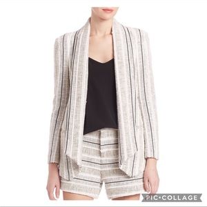 Rebecca Minkoff • becky striped cotton tweed jacket sz 0